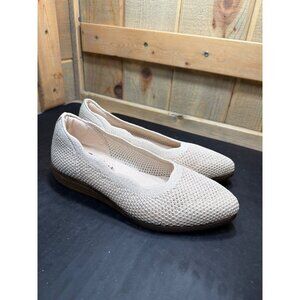 Skechers Cleo Sawdust Stretch Knit Slip-on Flats Beige Size 6.5 Breathable
